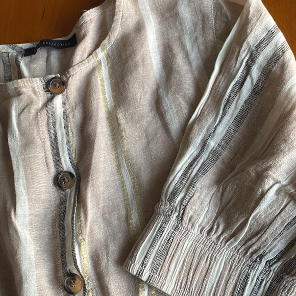 M&S linen short top in earthy tone - Picture 2 of 8